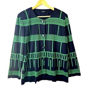 Misook Jacket Womens Large Navy Blue Career Professional Work Old Money Classy